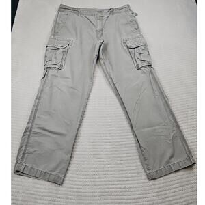 LL Bean Pants Mens 38 X 32 Gray Cargo Outdoor Workwear